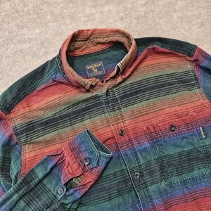 Vintage Woolrich Flannel Shirt Men's XL Southwest Stripe Multicolor Button Front